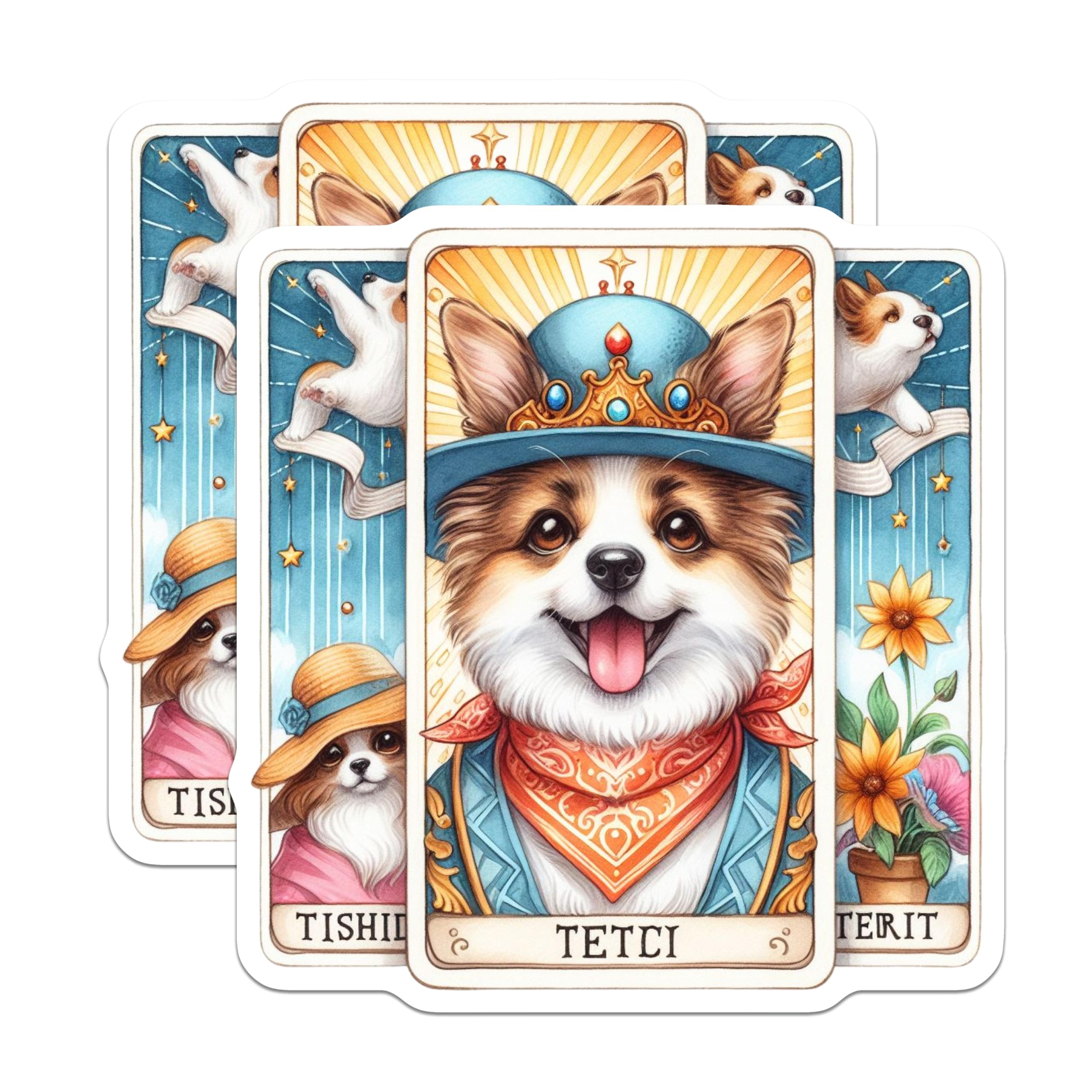 (2 Pack) Corgi Dog Magnets - Whimsical Canine Art - Royal Puppy Portrait - Tarot Card Pet Decor - Fridge Accessories - 5 Inches On Longest Side - Thick Durable Magnet - Made in USA - MAG20866