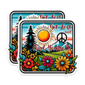(2 Pack) Find Yourself Magnets - Get Lost and Find Yourself - Inspirational - Vibrant Floral - 5" On Longest Side - for Cars, Refrigerators, Toolboxes, Lockers - Made in USA BMCS3273