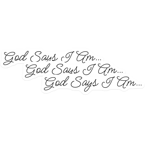 (3 Pack) God Says I Am Decals - Christian Quotes - Faith Based Decals- 3 Inches On Longest Side - Easy Peel & Apply - Made in USA - 3MCS5950