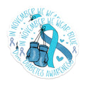 (2 Pack) Diabetes Awareness Magnets - November Blue Ribbon - Fighter Boxing Gloves - 5 Inches On Longest Side - Thick Durable Magnet - Made in USA - MAG39085
