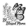 (2 Pack) Blessed Mama Magnets - Monarch Butterfly Flower Aesthetic - Mama Life Kitchen Decor Refrigerator - 5 Inches On Longest Side - Thick Durable Magnet - Made in USA - MAG38463