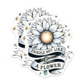 (2 Pack) Fragile Not Like Flower Magnets - Cute Sunflower Design - Inspirational Quote - 5" On Longest Side - for Cars, Refrigerators, Lockers - Made in USA BMCS3220