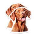 (2 Pack) Vizsla Dog Magnets - Happy Vizsla Pet Portrait - Dog Mom Dad Car Decor - Animal Lover Fridge Display - 5 Inches On Longest Side - Thick Durable Magnet - Made in USA - MAG26373
