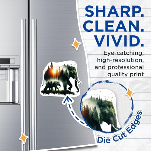 (2 Packs) Elephants with Nature Magnets - Outdoorsman Nature Lover Magnets - 5 Inches On Longest Side - Premium Magnet - for Fridges, Toolboxes, Cars - Made in USA - MAG2276