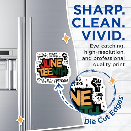(2 Pack) Juneteenth Magnets - Freedom Magnets - Black History Month Magnets - Strong Culture Magnets - 5" On Longest Side - for Cars, Fridges, Toolboxes - Made in USA - MAG4118
