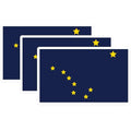 (3 Pack) Alaska Flag Decals - State Pride Decal - Laptop Decals - 3 Inches On Longest Side - Easy Peel & Apply - Made in USA - 3MCS0174