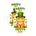 (2 Pack) Happy St Catty's Day Magnets - 5" On Longest Side - for Cars, Fridges, Toolboxes - Made in USA - MAG8102