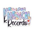 (2 Pack) Medical Records Magnets - Healthcare Professionals - Glitter Pastel Decor - 5 Inches On Longest Side - Thick Durable Magnet - Made in USA - MAG19483