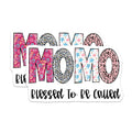 (2 Pack) Momo Magnets - Blessed Momo - Patterned Momo Names - 5" On Longest Side - Premium Magnet - for Cars, Refrigerators, Toolboxes, Lockers - Made in USA - MAG15150