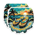 (2 Pack) Sunset Beach Magnets Magnets - Summer Vacation - Tropical Vibes Decor - 5" On Longest Side - Made in USA - Sticks to Refrigerators & Metal Surfaces - MAG9316