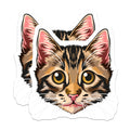 (2 Pack) Tabby Cat Face Magnets - Cute Kitten Art - Pet Lover Fridge Decor - Cat Mom Accessory - 5 Inches On Longest Side - Thick Durable Magnet - Made in USA - MAG39727