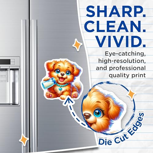 (2 Pack) Cartoon Dog Kitchen Decor Magnet - 5" On Longest Side - Sticks to Smooth Flat Surfaces - Made in USA - MAG9593