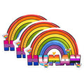 (3 Pack) LGBTQ Human Pride Decals - Rainbow Flag Stickers - Equality Decals - 3 Inches On Longest Side - Easy Peel & Apply - Made in USA - 3MCS7028