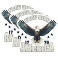 (3 Pack) American Eagle Decals - Free Bird 1776 - Patriotic Laptop Decals - 3 Inches On Longest Side - Easy Peel & Apply - Made in USA - 3MCS6175