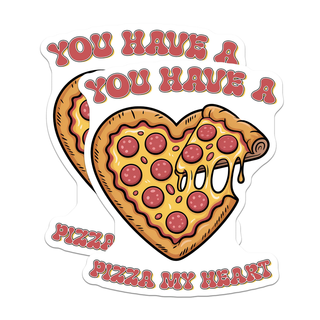 (2 Pack) Pizza My Heart Magnets - Food Pun Magnet - Funny Pizza Lover Decor - 5" On Longest Side - Premium Magnet - for Cars, Refrigerators, Toolboxes, Lockers - Made in USA - MAG15010