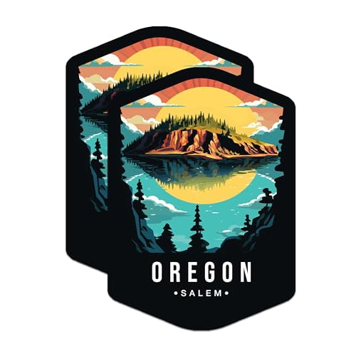 (2 Pack) Oregon State and Capitol Magnets - OR State Magnet - Choose from 50 States - 5" On Longest Side - Premium Magnet - for Cars, Refrigerators, Toolboxes, Lockers - Made in USA - MAG1493