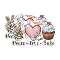 (2 Pack) Peace Love Bake Magnets - Fun Kitchen Magnets - Baking Themed Refrigerator Magnets- 5" On Longest Side - for Fridges, Toolboxes, Cars - Made in USA - MAG3024