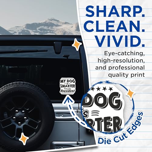(2 Pack) Dog Owner Funny Quote Stickers - Humorous Dog Lover Decals - 5" On Longest Side - Sticks to Smooth Flat Surfaces - Made in USA - BMCS9009 - BMCS9009