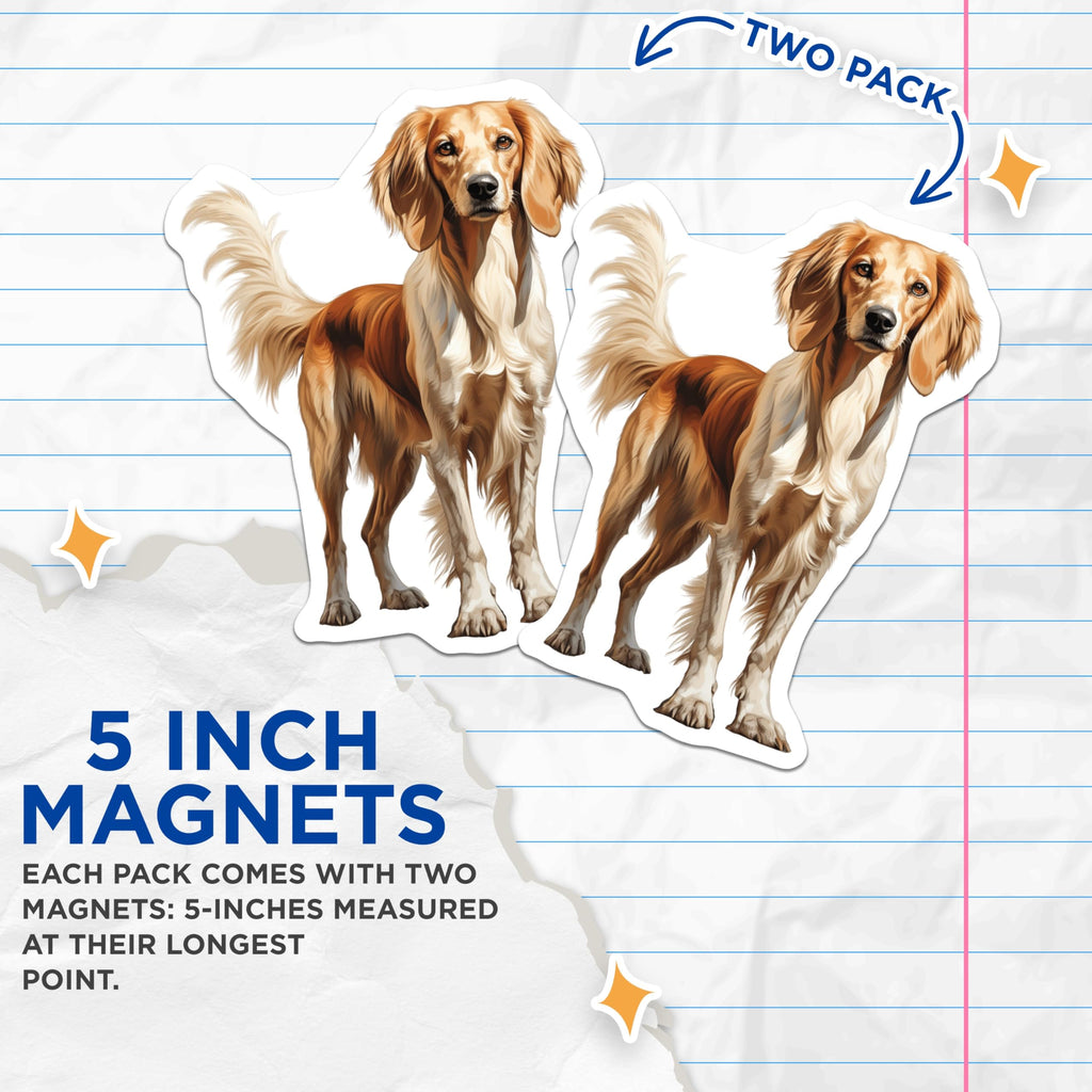 (2 Pack) Brown Spaniel Dog Magnets - Pet Lover Decor - Dog Mom Accessory - Animal Art Fridge - 5 Inches On Longest Side - Thick Durable Magnet - Made in USA - MAG28384