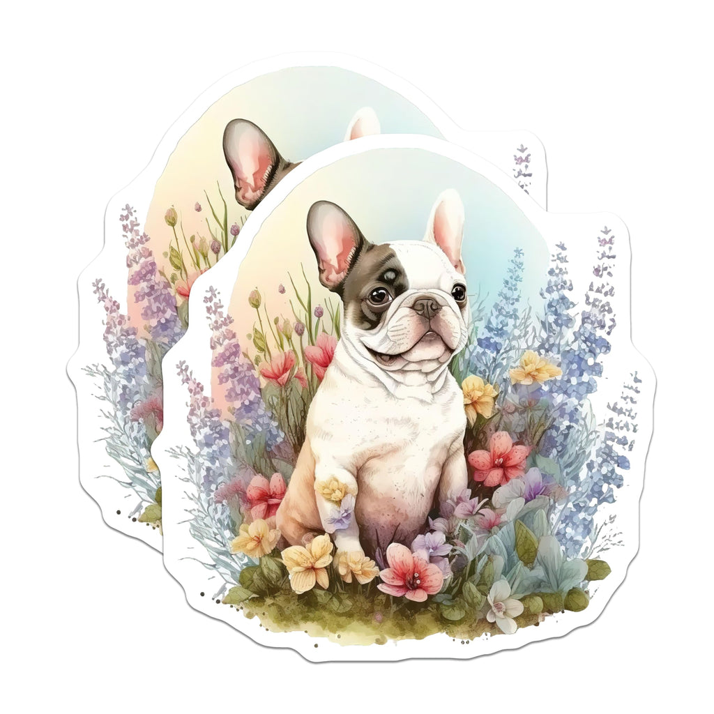 (2 Pack) French Bulldog Magnets - Floral Dog Art - Refrigerator Magnets - 5" On Longest Side - Premium Magnet - for Cars, Refrigerators, Toolboxes, Lockers - Made in USA - MAG16207