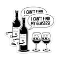 (2 Pack) Funny Wine Glasses Magnets - Wine Bottle Jokes - 5" On Longest Side - for Cars, Fridges, Toolboxes - Made in USA - MAG7630
