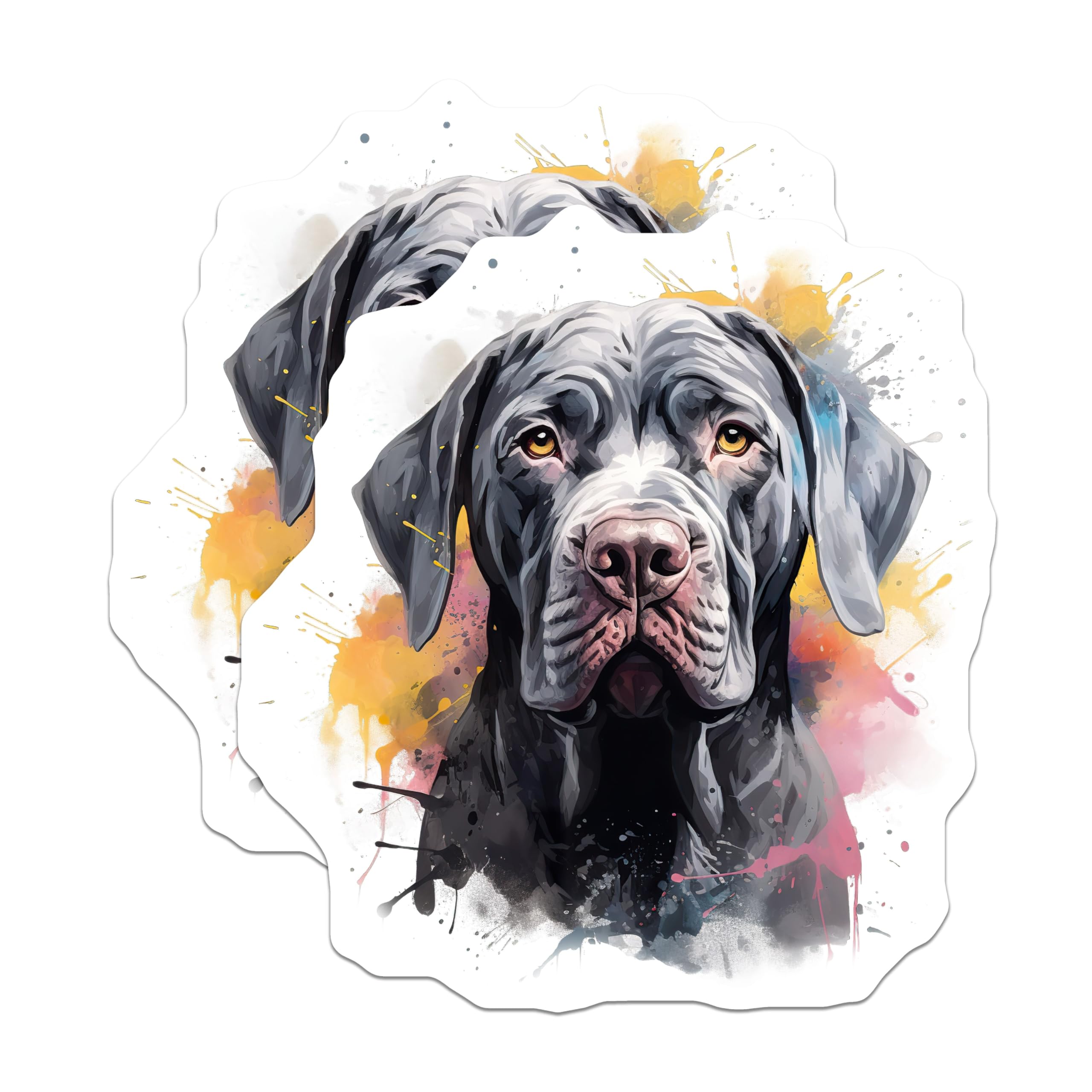(2 Pack) Neapolitan Mastiff Magnets - Watercolor Dog Art - Large Breed Fridge Decor - Dog Mom Pet Lover - 5 Inches On Longest Side - Thick Durable Magnet - Made in USA - MAG26973
