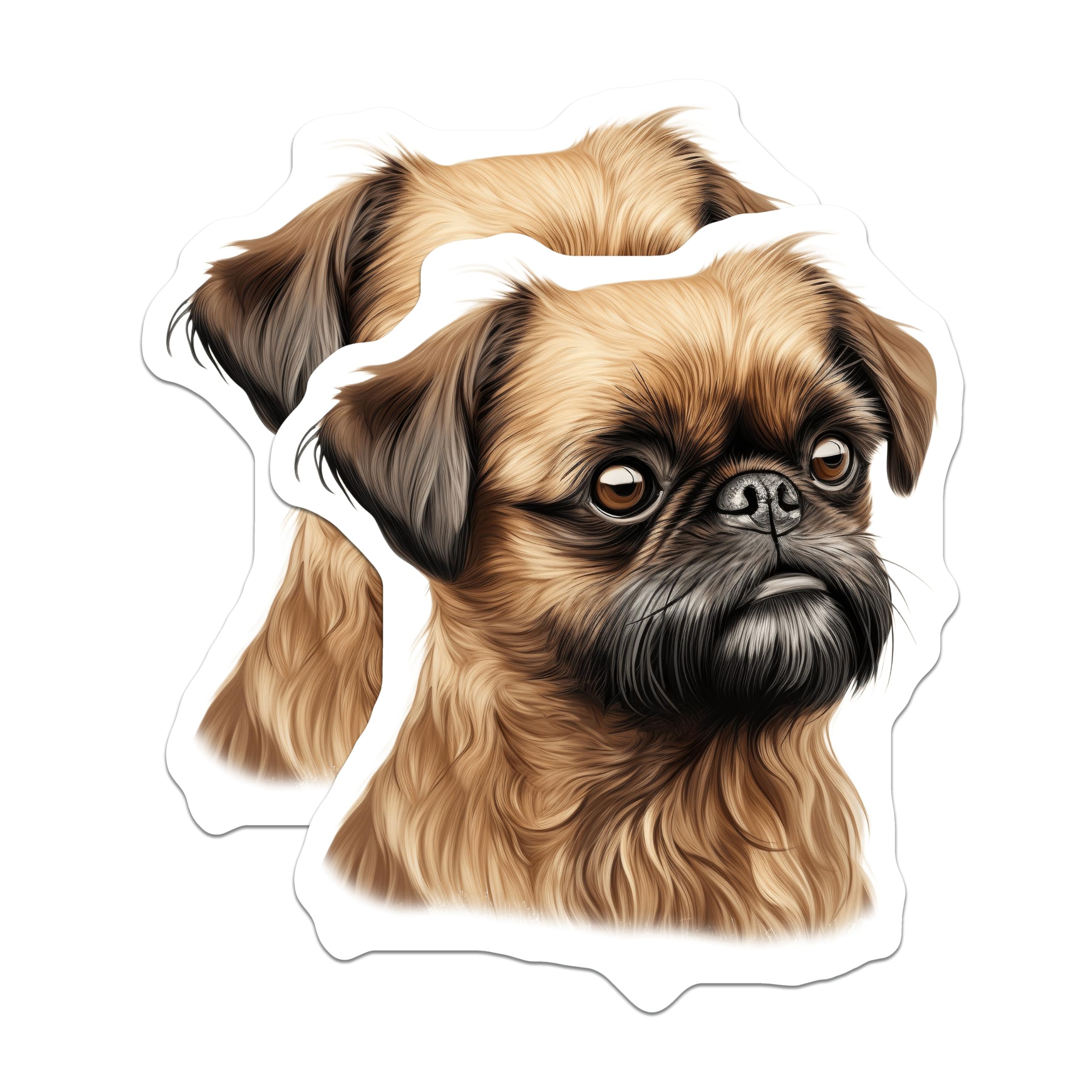 (2 Pack) Brussels Griffon Magnets - Dog Breed Art - Pet Lover Decor - Funny Dog Mom Dad Present - 5 Inches On Longest Side - Thick Durable Magnet - Made in USA - MAG30561