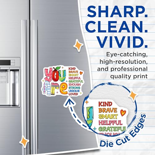 (2 Pack) Motivational Quote Magnets - Affirmation Uplifting Inspirational - Colorful Art - 5" On Longest Side - for Cars, Refrigerators, Toolboxes, Lockers - Made in USA MAG3619