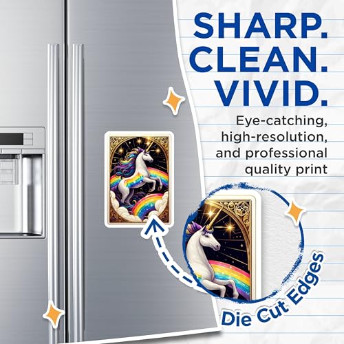 (2 Pack) Colorful Fridge Decor Magnet - 5" On Longest Side - Sticks to Smooth Flat Surfaces - Made in USA - MAG10136