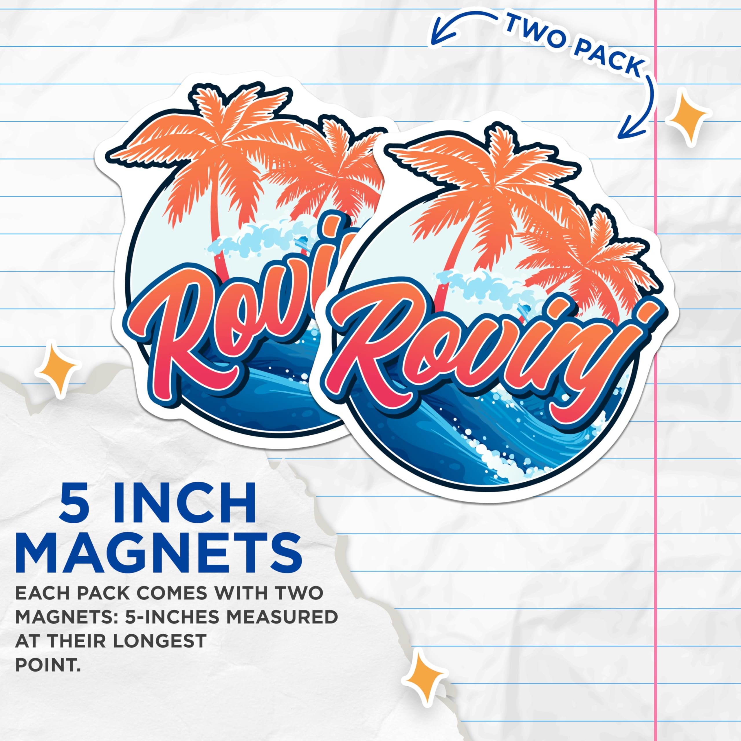 (2 Pack) Rovinj Croatia Magnets - Travel Souvenir - Palm Tree Decor - 5" On Longest Side - Premium Magnet - for Cars, Refrigerators, Toolboxes, Lockers - Made in USA - MAG18794