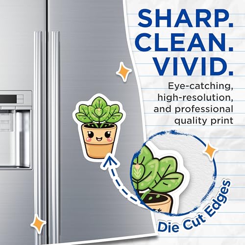 (2 Pack) Cute Plant Magnets - Kitchen - Fun Fridge Accessories - Smiling Pot Design Magnets - 5" On Longest Side - for Cars, Fridges, Toolboxes - Made in USA - MAG4271