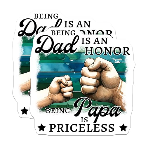(2 Pack) Being Dad Honor Magnets - Being Papa Priceless - Dad Appreciation - Papa Honor - 5" On Longest Side - for Cars, Refrigerators, Toolboxes, Lockers - Made in USA BMCS3236