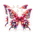 (2 Pack) Whimsical Butterfly Magnets - Sparkling Flower Art - Enchanted Garden Decor - 5 Inches On Longest Side - Thick Durable Magnet - Made in USA - MAG39777