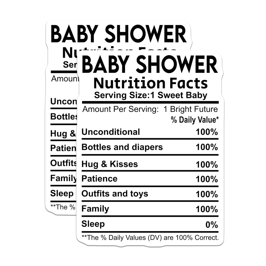 (2 Pack) Baby Shower Magnets - Nutrition Facts - New Parent Refrigerator Magnets - 5" On Longest Side - Premium Magnet - for Cars, Refrigerators, Toolboxes, Lockers - Made in USA - MAG15478