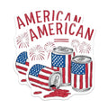 (2 Pack) American Flag Stickers - 5" On Longest Side - Sticks to Smooth Flat Surfaces - Made in USA - BMCS8507 - BMCS8507