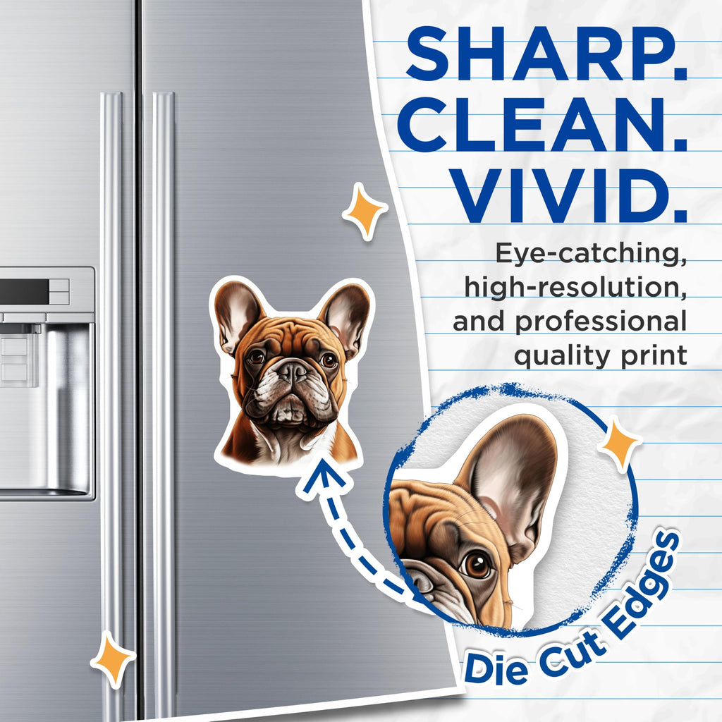 (2 Pack) French Bulldog Magnets - Frenchie Lover Decor - Dog Breed Accessories - 5 Inches On Longest Side - Thick Durable Magnet - Made in USA - MAG30938
