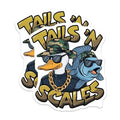 (2 Pack) Tails 'N Scales Stickers - Cool Duck Fish Stickers - Funny Animal Stickers for Kids and Adults - 5" On Longest Side - Sticks to Smooth Flat Surfaces - Made in USA - BMCS4524