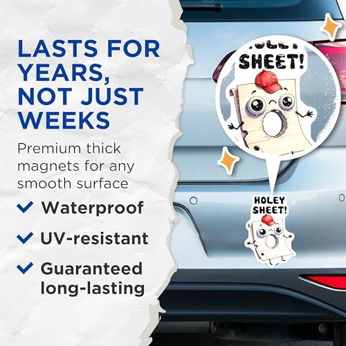 (2 Pack) Holey Sheet Cute Magnets - 5" On Longest Side - for Cars, Fridges, Toolboxes - Made in USA - MAG7591