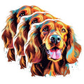 (3 Pack) Irish Setter Decals - Dog Laptop Decal - Colorful Dog Stickers - 3 Inches On Longest Side - Easy Peel & Apply - Made in USA - 3MCS0753