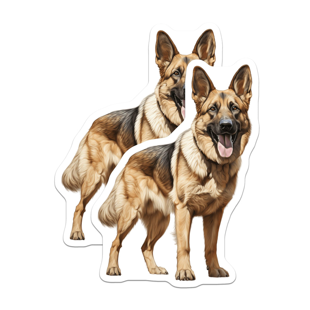 (2 Pack) German Shepherd Magnets - Realistic Dog Lover Refrigerator Decor - Loyal Canine Companion Accent - 5 Inches On Longest Side - Thick Durable Magnet - Made in USA - MAG30505