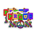 (2 Pack) Proud Mom Rainbow Magnets - Leopard Print Mama - Mother's Day Peace Sign - 5 Inches On Longest Side - Thick Durable Magnet - Made in USA - MAG36410