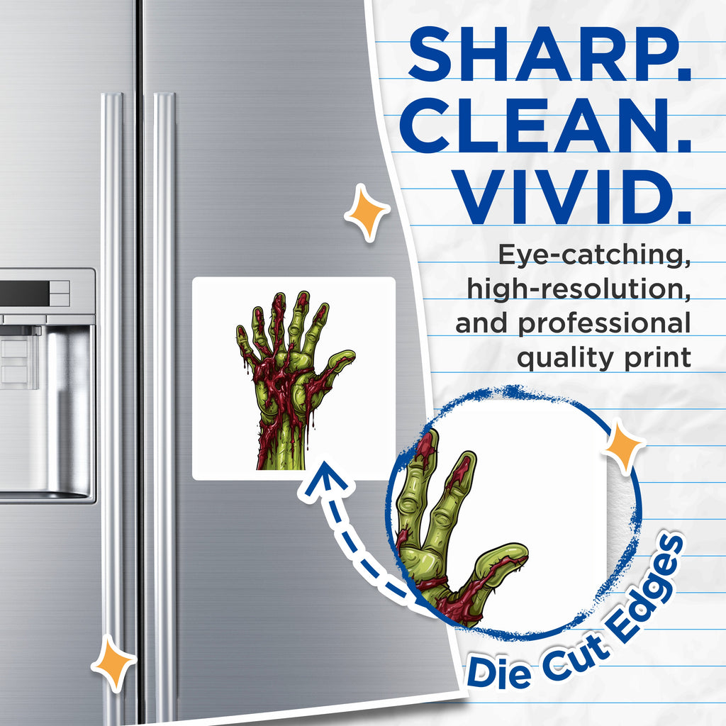 (2 Pack) Zombie Hand Bloody Magnets - Horror Decor Spooky Art - Halloween Undead Collectible - 5 Inches On Longest Side - Thick Durable Magnet - Made in USA - MAG36111