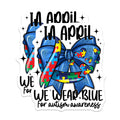 (2 Pack) Autism Awareness Magnets - in April We Wear Blue Design - Puzzle Ribbon Hearts - Support Advocate Decor - 5 Inches On Longest Side - Thick Durable Magnet - Made in USA - MAG25689