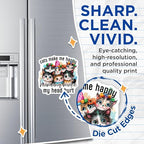 (2 Pack) Cats Make Me Happy Magnets - Cute Cat Quote - Funny Pet Magnets - Humorous Kitten Fridge - Cat Lovers - 5" On Longest Side - for Cars, Fridges, Toolboxes - Made in USA - MAG4370