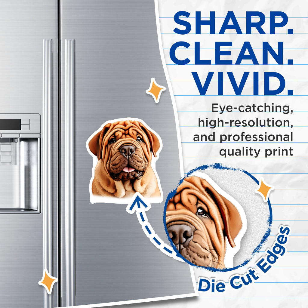 (2 Pack) Cute Mastiff Puppy Magnets - Dog Lover Decor - Pet Parent Kitchen Fridge Magnet - 5 Inches On Longest Side - Thick Durable Magnet - Made in USA - MAG28788