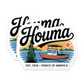 (2 Pack) Houma Louisiana Magnets - Venice of America Boat - City Souvenir Fridge Magnet - 5" On Longest Side - Premium Magnet - for Cars, Refrigerators, Toolboxes, Lockers - Made in USA - MAG17322