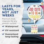 (2 Pack) Too Cute to Be Straight Magnets - Rainbow Pride Magnets - LGBTQ Humor Magnets - Fun Fridge - 5" On Longest Side - for Cars, Fridges, Toolboxes - Made in USA - MAG4495