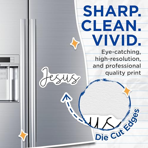 (2 Pack) Jesus Script Magnets - Inspirational Decor - Christian Faith Symbols - Refrigerator Magnets - Religious Car Magnets - 5" On Longest Side - for Cars, Fridges, Toolboxes - Made in USA - MAG6952