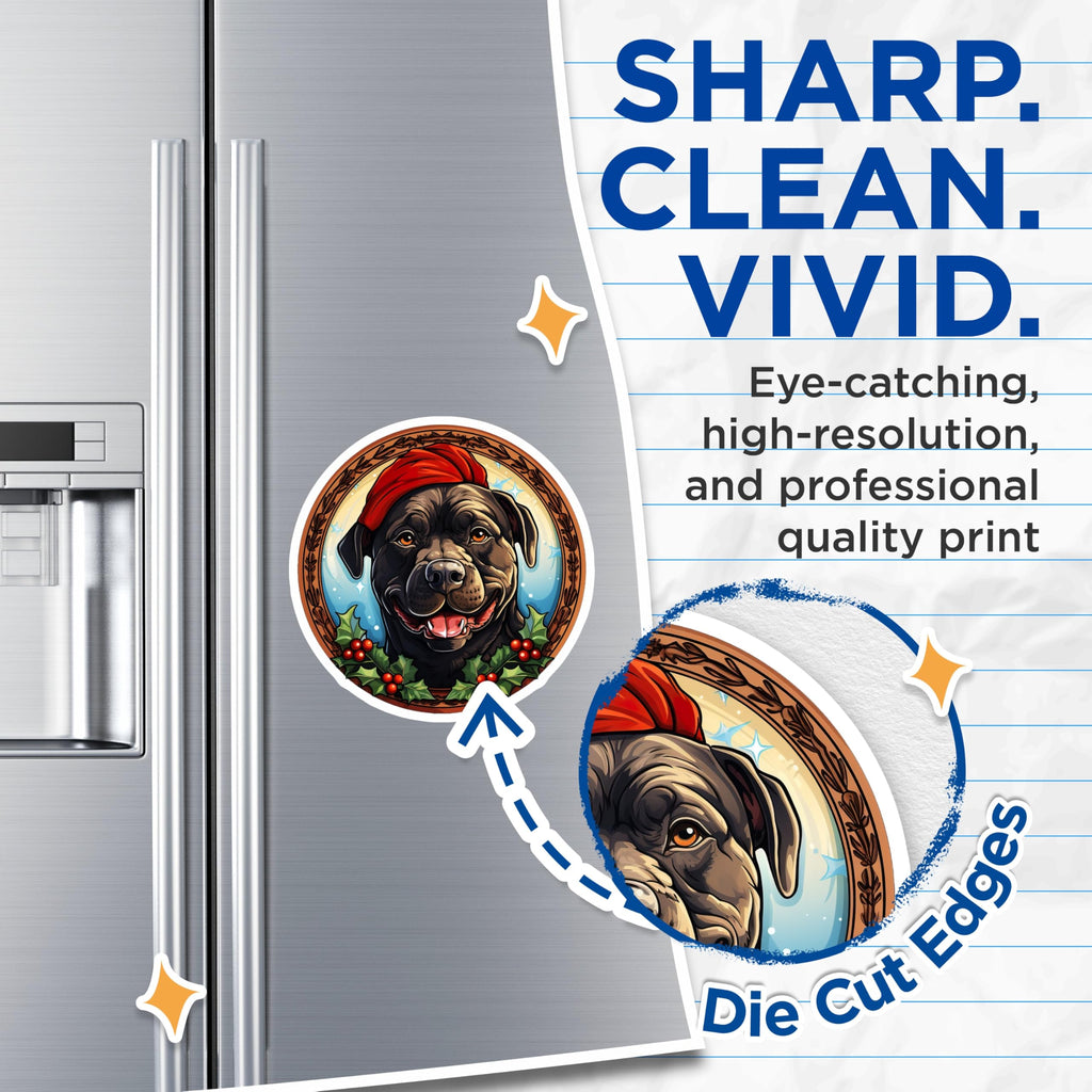 (2 Pack) Christmas Dog Magnets - Black Dog Lover Decor - Holiday Refrigerator Magnets - 5 Inches On Longest Side - Thick Durable Magnet - Made in USA - MAG27891