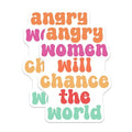 (2 Pack) Motivational Feminist Stickers - Angry Women Will Change The World - Colorful Inspirational Decals - 5" On Longest Side - Sticks to Smooth Flat Surfaces - Made in USA - BMCS8345